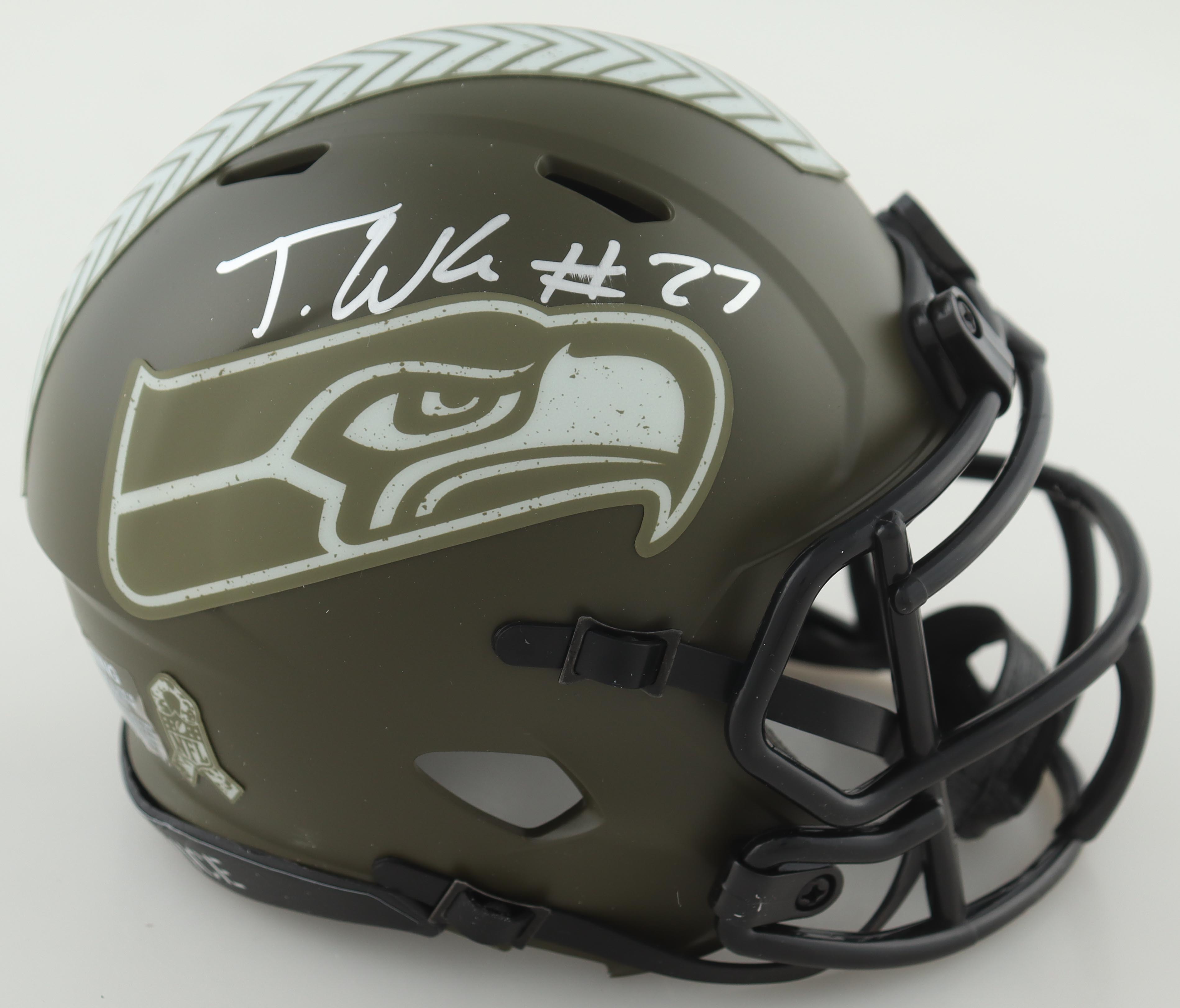 Tariq Woolen Signed Seahawks Salute To Service Alternate Speed Mini Helmet (Beckett) at PristineAuction.com Tariq Woolen Signed Seahawks Salute To Service Alternate Speed Mini Helmet (Beckett) at PristineAuction.com