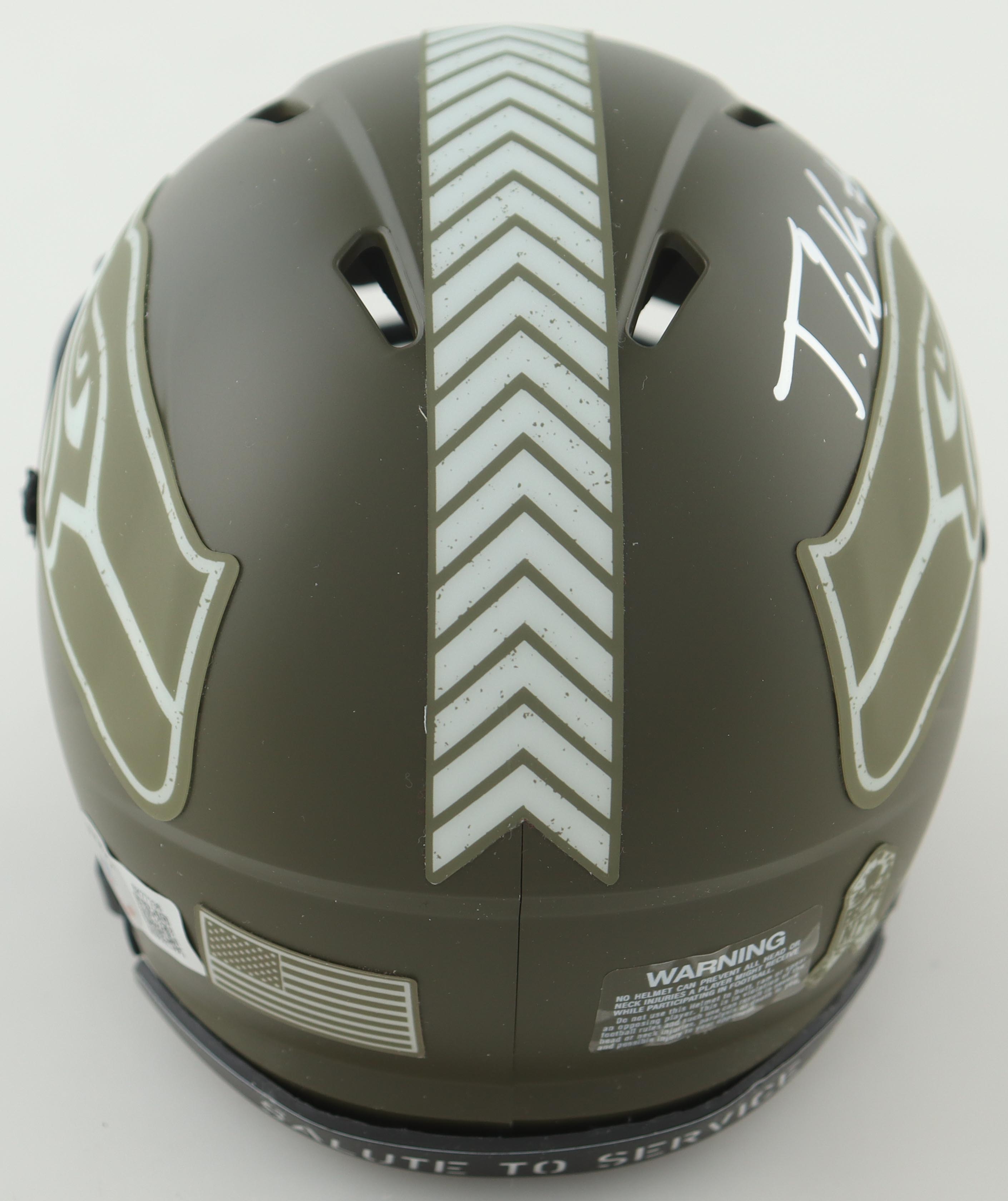 Tariq Woolen Signed Seahawks Salute To Service Alternate Speed Mini Helmet (Beckett) at PristineAuction.com Tariq Woolen Signed Seahawks Salute To Service Alternate Speed Mini Helmet (Beckett) at PristineAuction.com