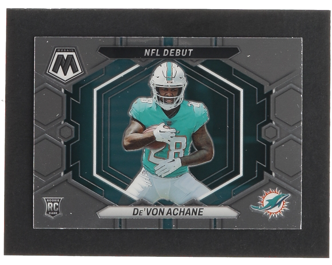 De'Von Achane 2023 Panini Mosaic NFL Debut #8 RC at PristineAuction.com De'Von Achane 2023 Panini Mosaic NFL Debut #8 RC at PristineAuction.com