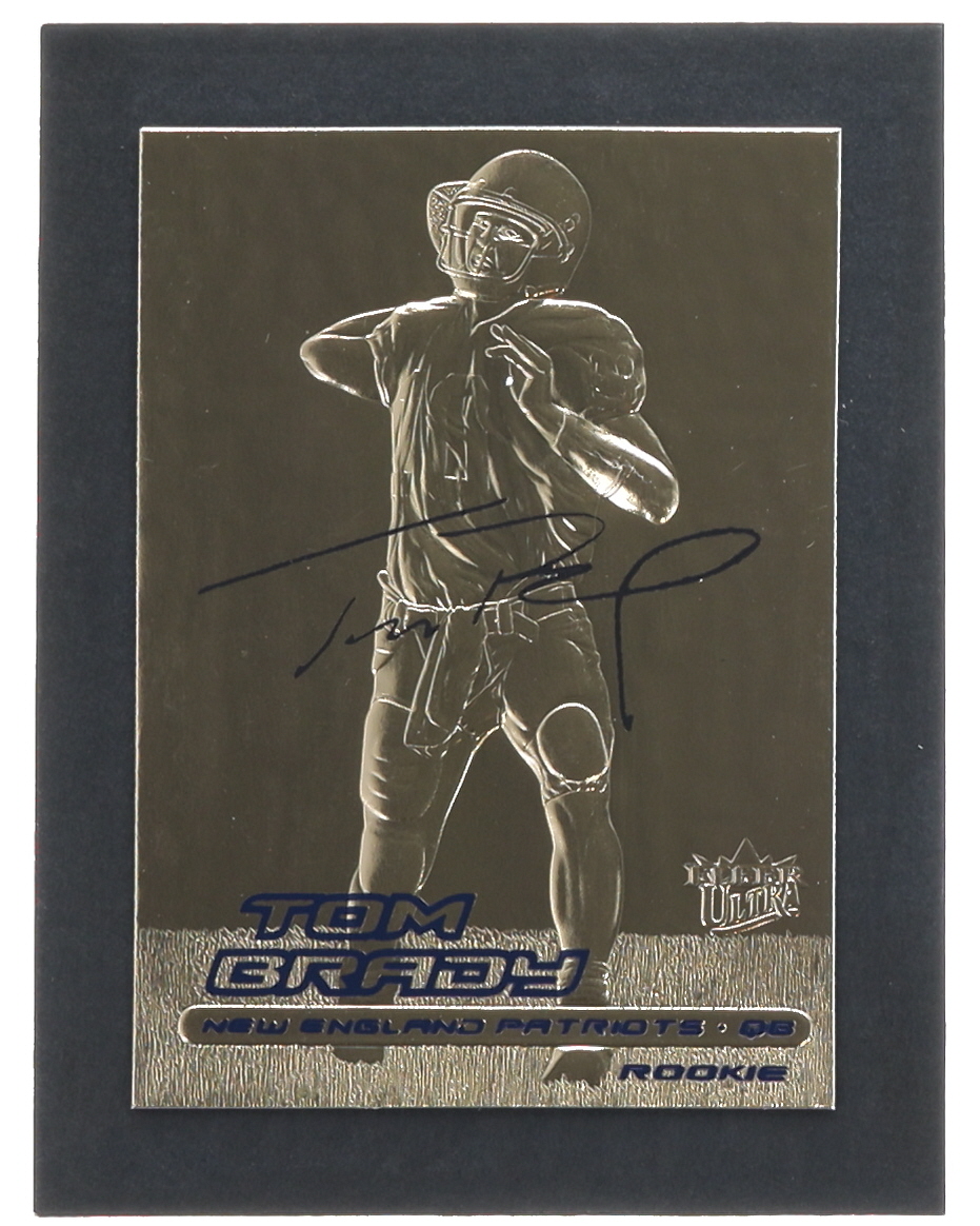Tom Brady 2000 Fleer Ultra 23Kt Gold Blue Metallic Signature Series RC at PristineAuction.com Tom Brady 2000 Fleer Ultra 23Kt Gold Blue Metallic Signature Series RC at PristineAuction.com