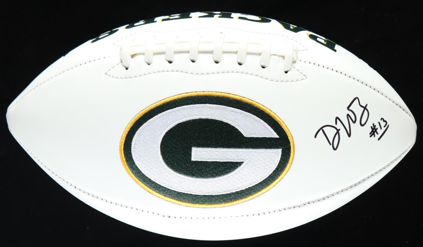 Dontayvion Wicks Signed Packers Logo Football (JSA) at PristineAuction.com Dontayvion Wicks Signed Packers Logo Football (JSA) at PristineAuction.com