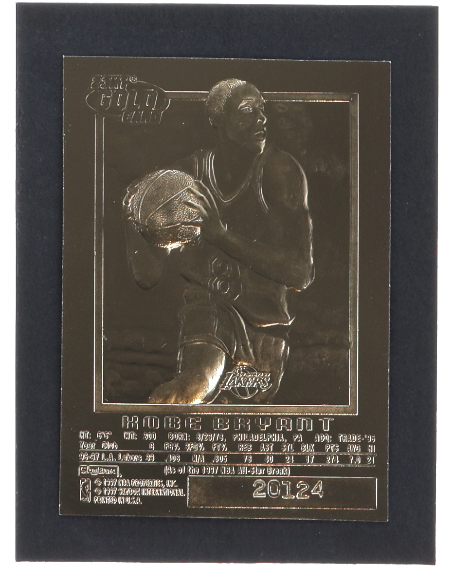 Kobe Bryant 1996-97 Skybox EX-2000 Purple Signature 23Kt Gold RC at PristineAuction.com Kobe Bryant 1996-97 Skybox EX-2000 Purple Signature 23Kt Gold RC at PristineAuction.com