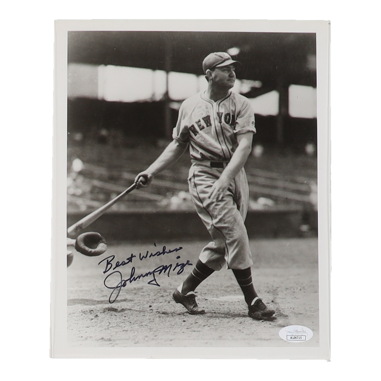 Johnny Mize Signed Yankees 8x10 Photo Inscribed "Best Wishes" (JSA) at PristineAuction.com Johnny Mize Signed Yankees 8x10 Photo Inscribed "Best Wishes" (JSA) at PristineAuction.com