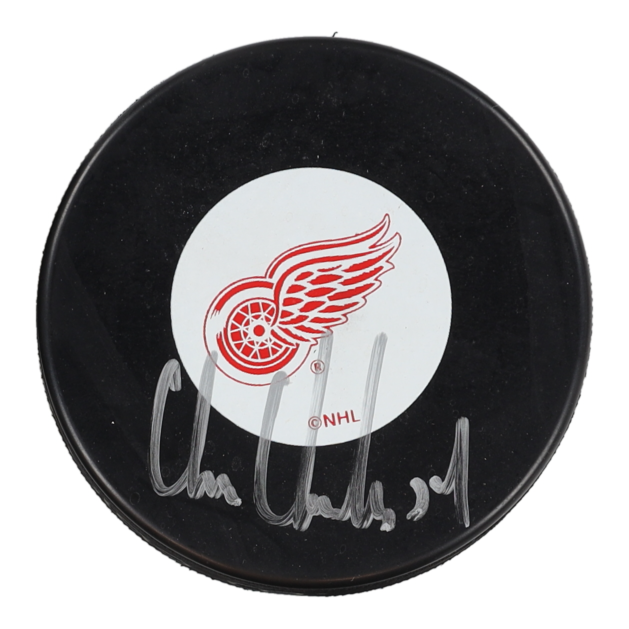 Chris Chelios Signed Red Wings Logo Hockey Puck (Beckett) at PristineAuction.com Chris Chelios Signed Red Wings Logo Hockey Puck (Beckett) at PristineAuction.com