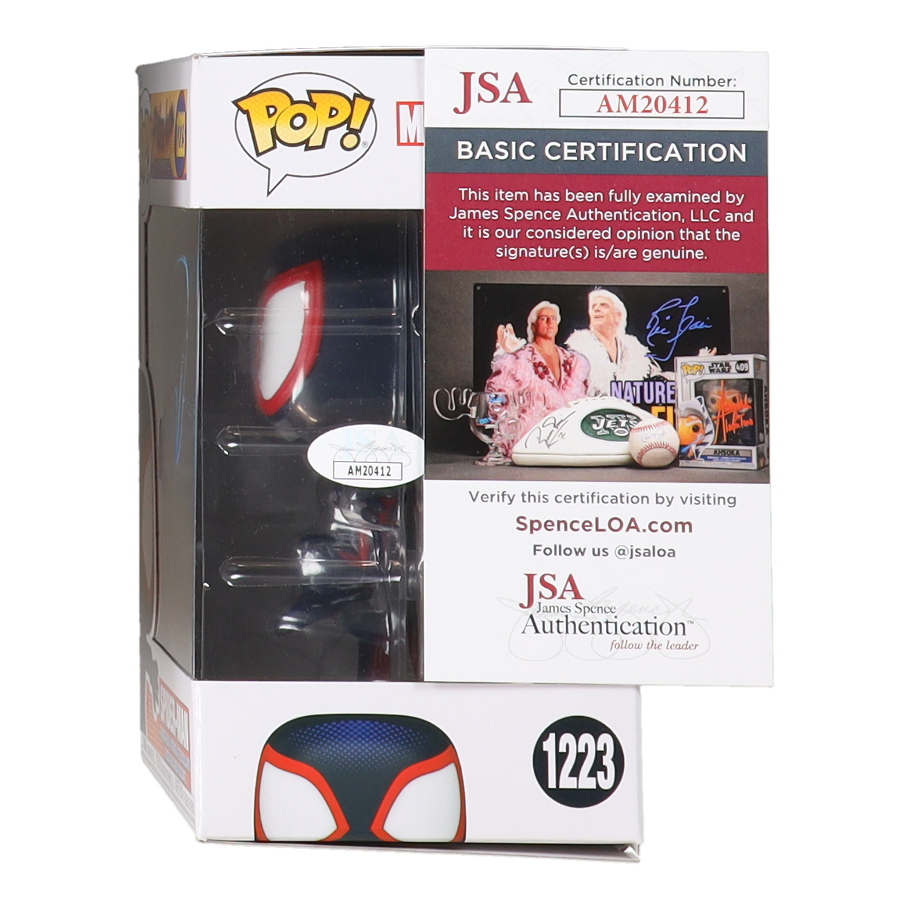 Shameik Moore Signed "Spider-Man: Across the Spider-Verse" #1223 Spider-Man Funko Pop! Vinyl Figure (JSA) at PristineAuction.com Shameik Moore Signed "Spider-Man: Across the Spider-Verse" #1223 Spider-Man Funko Pop! Vinyl Figure (JSA) at PristineAuction.com