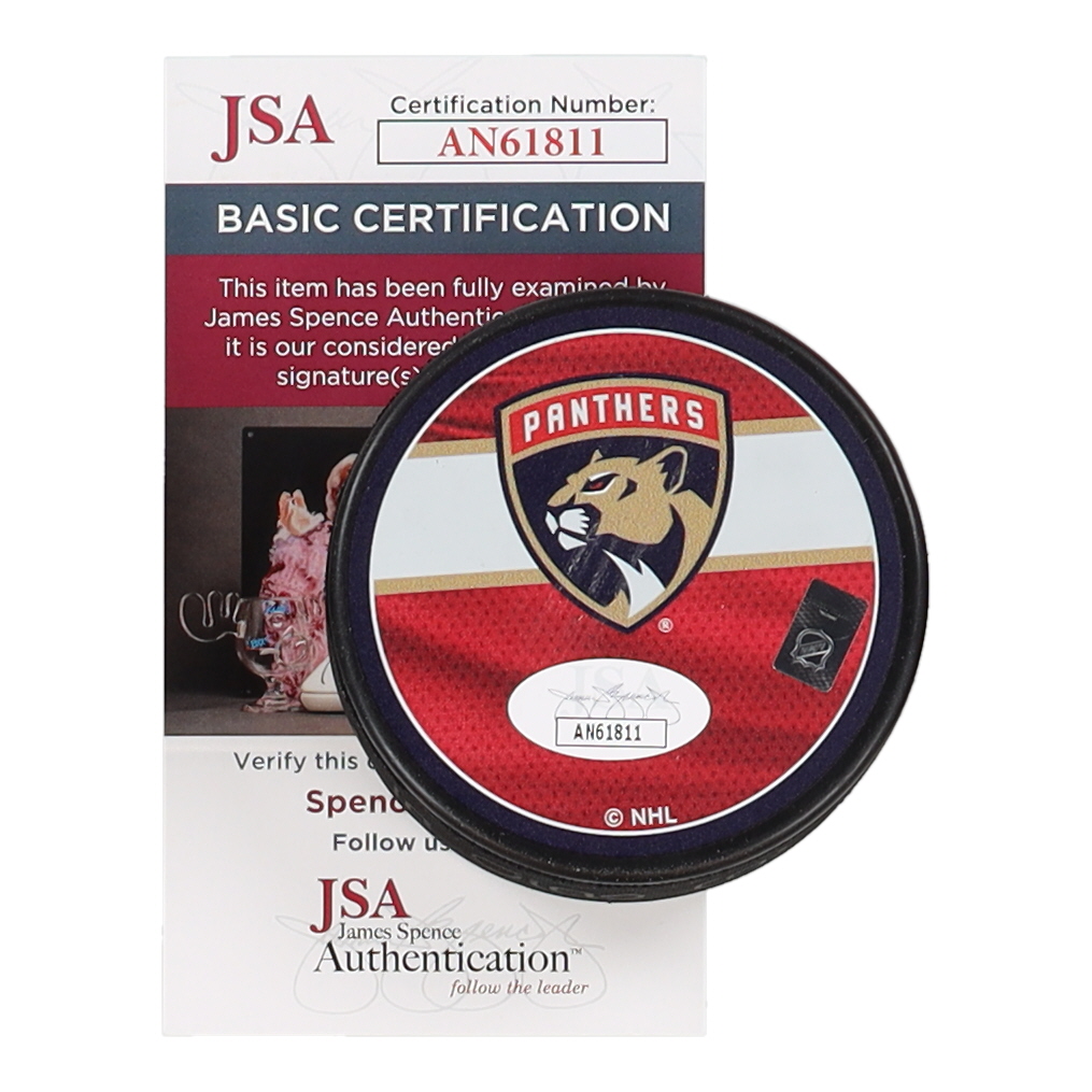 Aleksander Barkov Signed Panthers Logo Hockey Puck (JSA) at PristineAuction.com Aleksander Barkov Signed Panthers Logo Hockey Puck (JSA) at PristineAuction.com