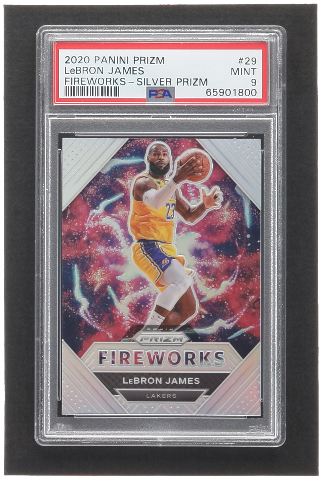 LeBron James 2020-21 Panini Prizm Fireworks Prizms Silver #29 (PSA 9) at PristineAuction.com LeBron James 2020-21 Panini Prizm Fireworks Prizms Silver #29 (PSA 9) at PristineAuction.com