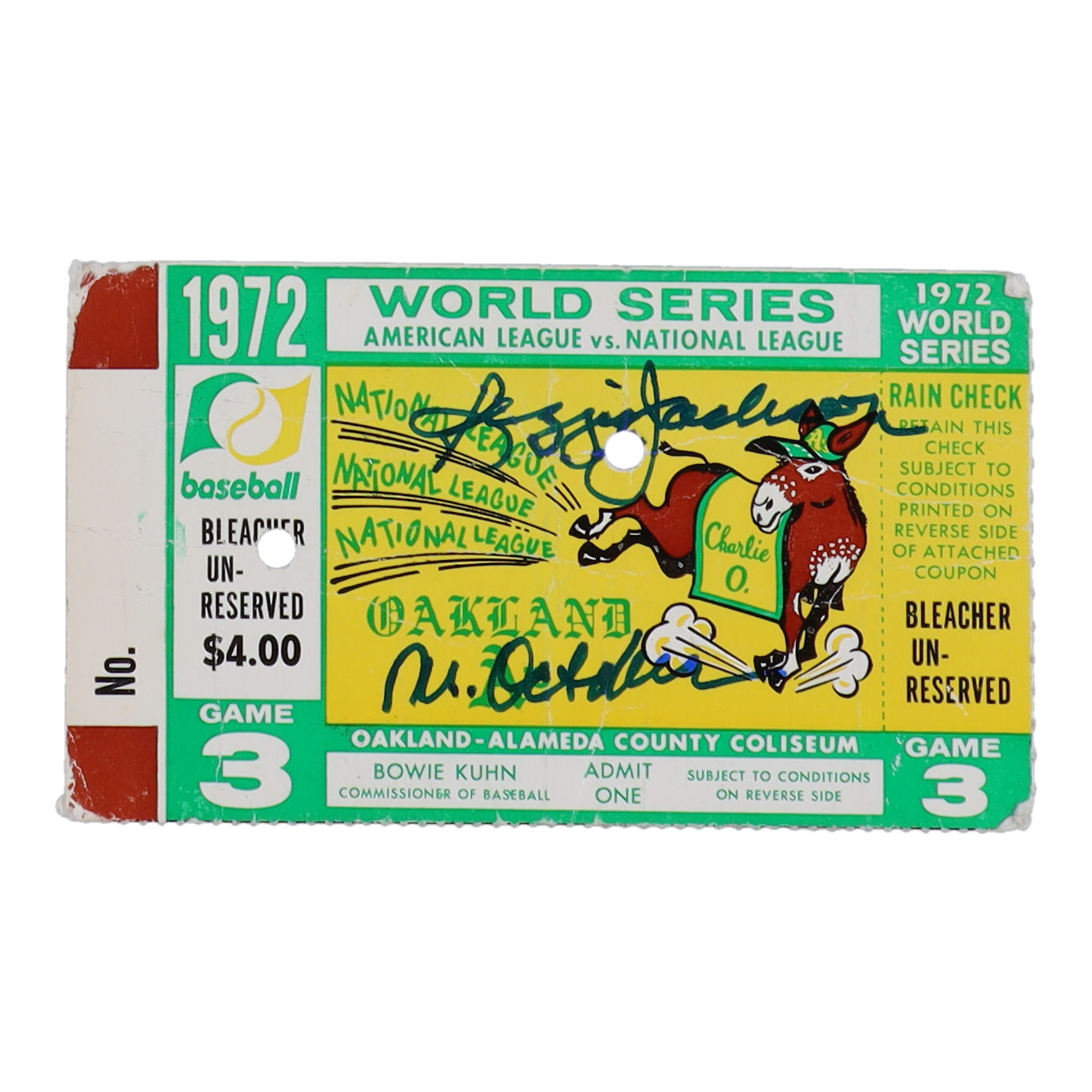 Reggie Jackson Signed 1972 World Series Game 3 Ticket Inscribed "Mr. October" (PSA) at PristineAuction.com Reggie Jackson Signed 1972 World Series Game 3 Ticket Inscribed "Mr. October" (PSA) at PristineAuction.com