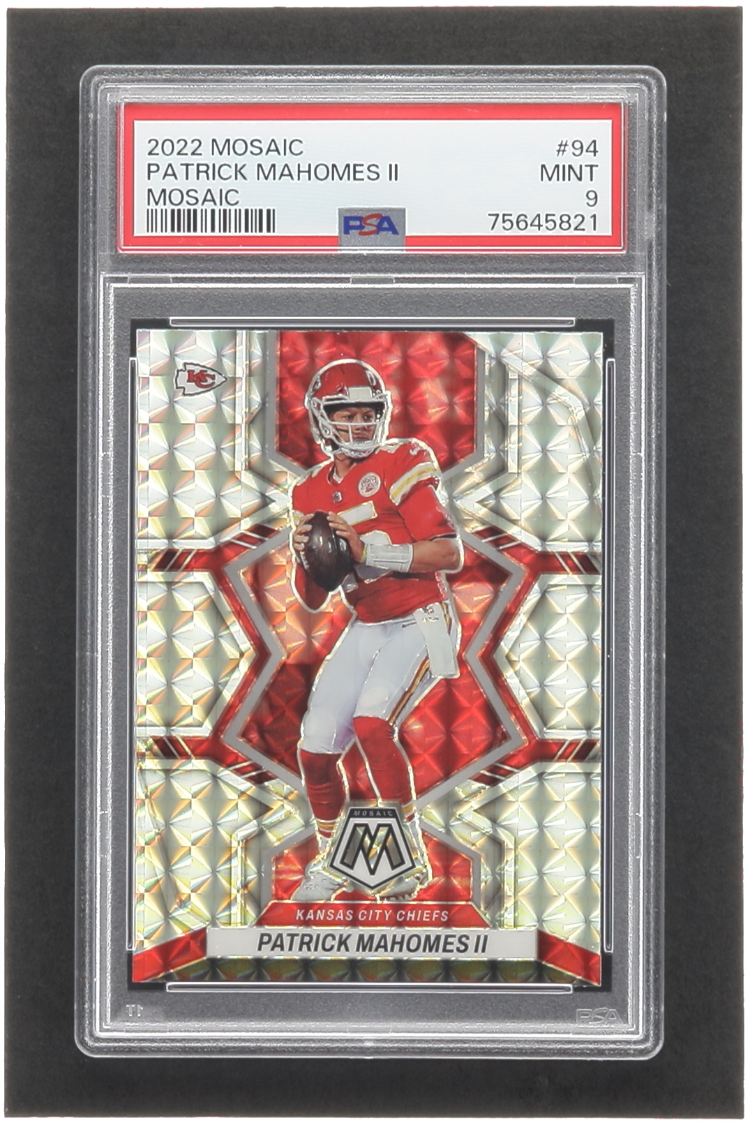 Patrick Mahomes II 2022 Panini Mosaic Mosaic #94 (PSA 9) at PristineAuction.com Patrick Mahomes II 2022 Panini Mosaic Mosaic #94 (PSA 9) at PristineAuction.com