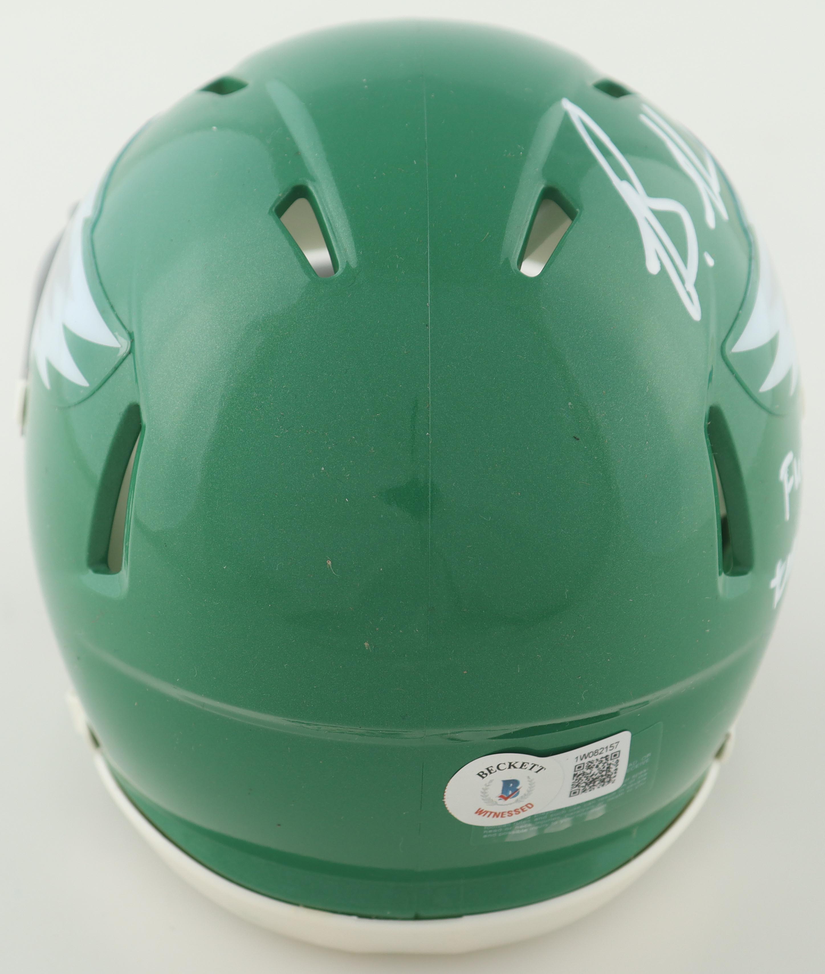 Brandon Graham Signed Eagles Speed Mini Helmet Inscribed "F*** Tom Brady" (Beckett) at PristineAuction.com Brandon Graham Signed Eagles Speed Mini Helmet Inscribed "F*** Tom Brady" (Beckett) at PristineAuction.com