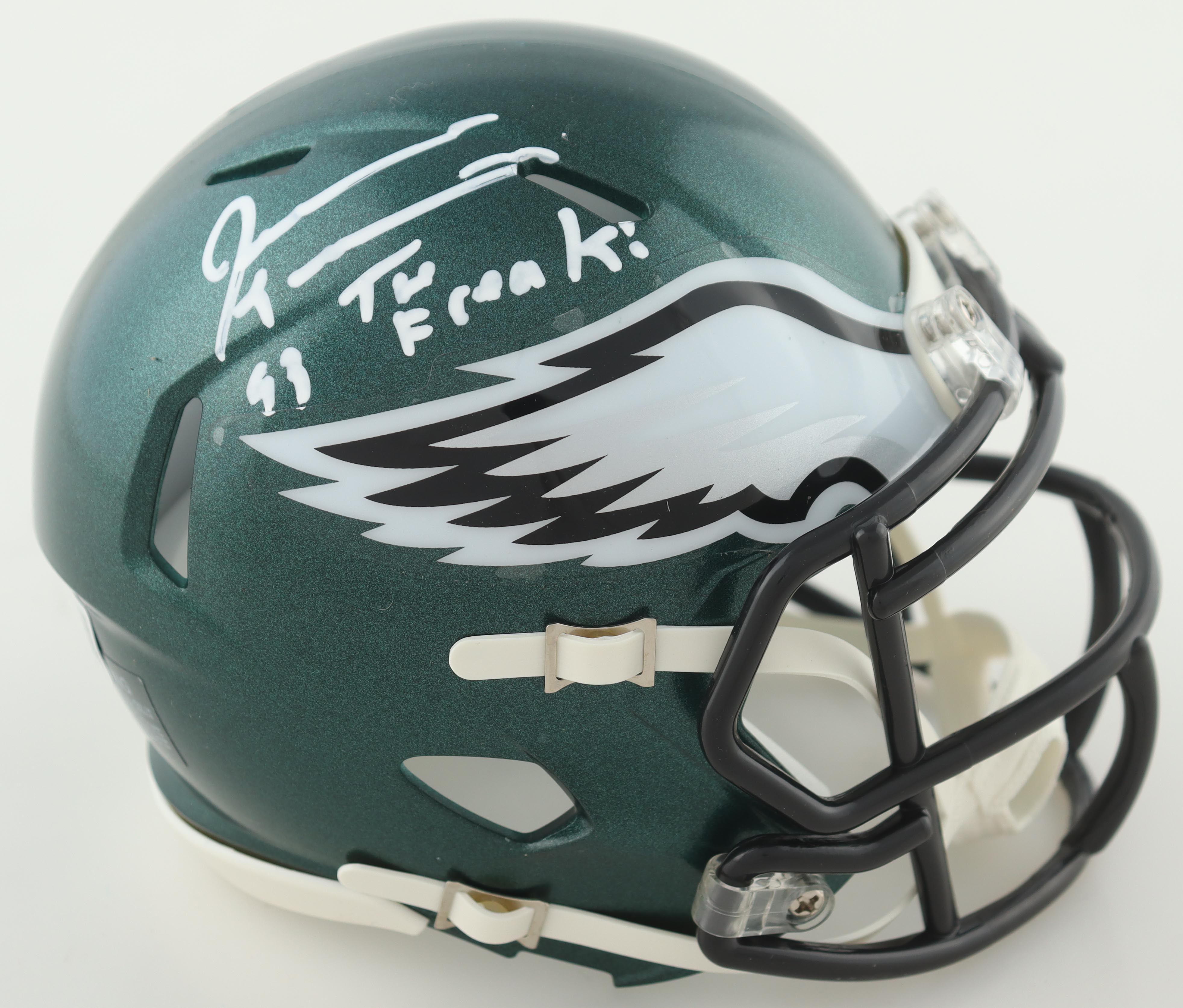 Jevon Kearse Signed Eagles Speed Mini Helmet Inscribed "The Freak!" (Beckett) at PristineAuction.com Jevon Kearse Signed Eagles Speed Mini Helmet Inscribed "The Freak!" (Beckett) at PristineAuction.com