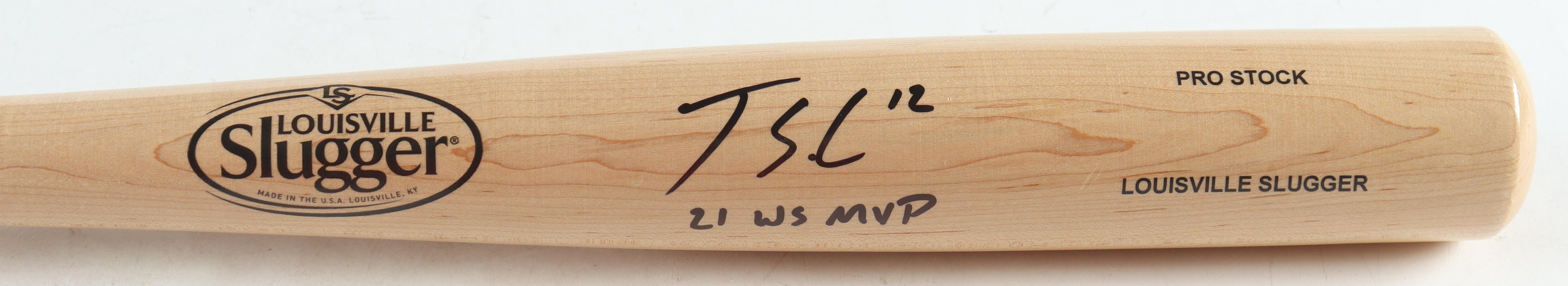 Jorge Soler Signed Louisville Slugger Baseball Bat Inscribed "21 WS MVP" (Beckett) at PristineAuction.com Jorge Soler Signed Louisville Slugger Baseball Bat Inscribed "21 WS MVP" (Beckett) at PristineAuction.com