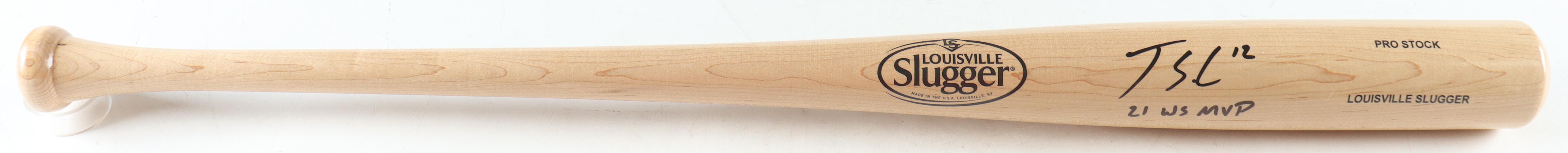 Jorge Soler Signed Louisville Slugger Baseball Bat Inscribed "21 WS MVP" (Beckett) at PristineAuction.com Jorge Soler Signed Louisville Slugger Baseball Bat Inscribed "21 WS MVP" (Beckett) at PristineAuction.com