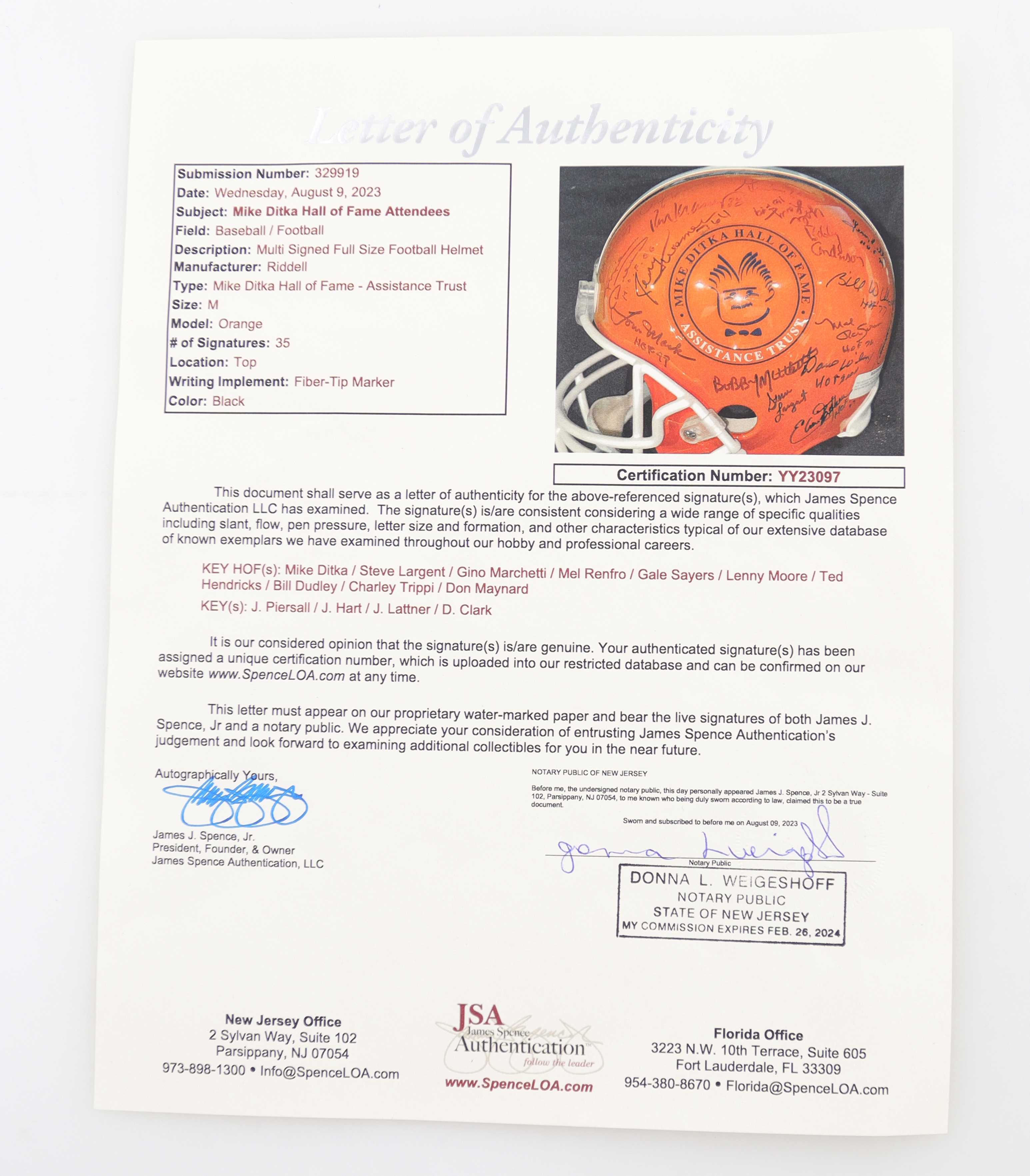 Mike Ditka Hall of Fame Attendees Full-Size Helmet Signed By (35) with Mike Ditka, Steve Largent, Mel Renfro, Jimmy Piersall (JSA) at PristineAuction.com Mike Ditka Hall of Fame Attendees Full-Size Helmet Signed By (35) with Mike Ditka, Steve Largent, Mel Renfro, Jimmy Piersall (JSA) at PristineAuction.com