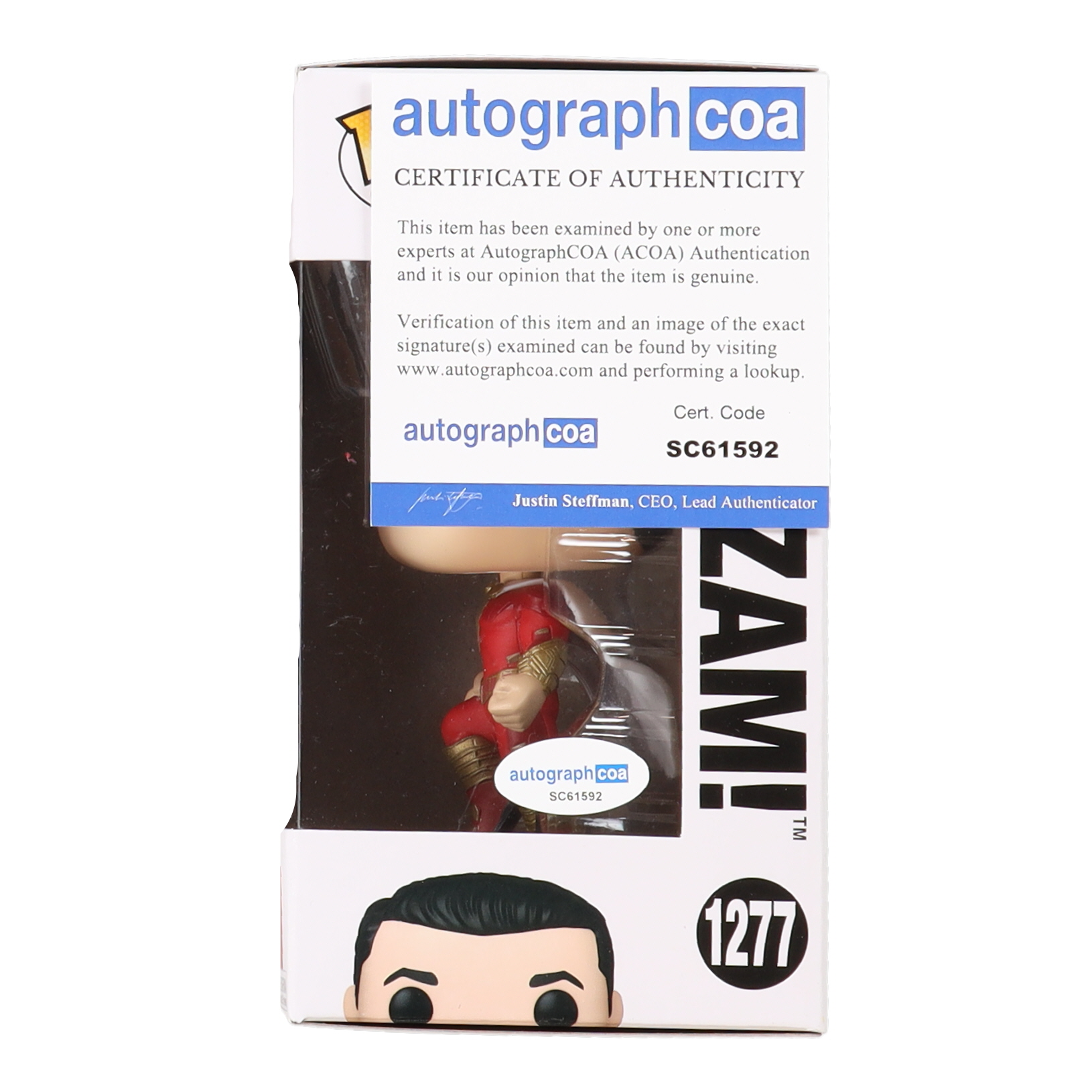 Zachary Levi Signed "Shazam! Fury of the Gods" #1277 Shazam! Funko Pop! Vinyl Figure (AutographCOA) at PristineAuction.com Zachary Levi Signed "Shazam! Fury of the Gods" #1277 Shazam! Funko Pop! Vinyl Figure (AutographCOA) at PristineAuction.com