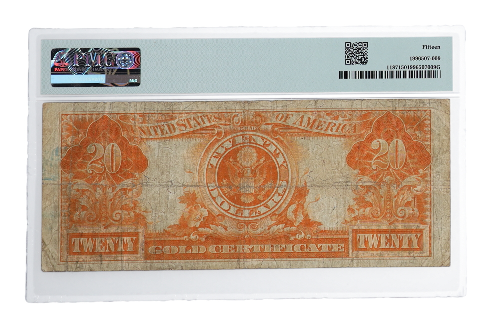 1922 $20 Twenty Dollars Gold Certificate (PMG CF15) at PristineAuction.com 1922 $20 Twenty Dollars Gold Certificate (PMG CF15) at PristineAuction.com