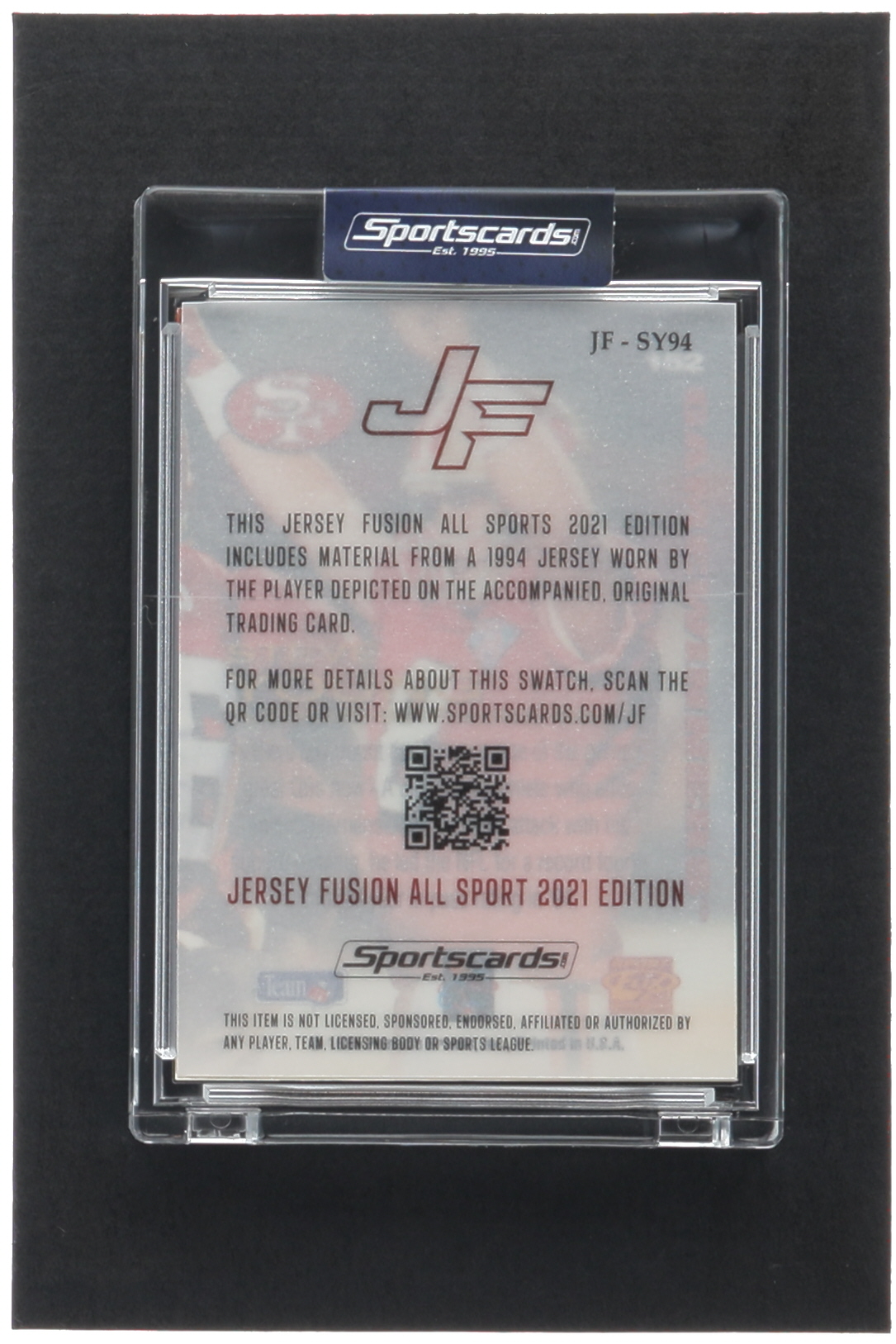 Steve Young 2021 Jersey Fusion Game Used Nameplate Patch #SY94 #12/25 at PristineAuction.com Steve Young 2021 Jersey Fusion Game Used Nameplate Patch #SY94 #12/25 at PristineAuction.com