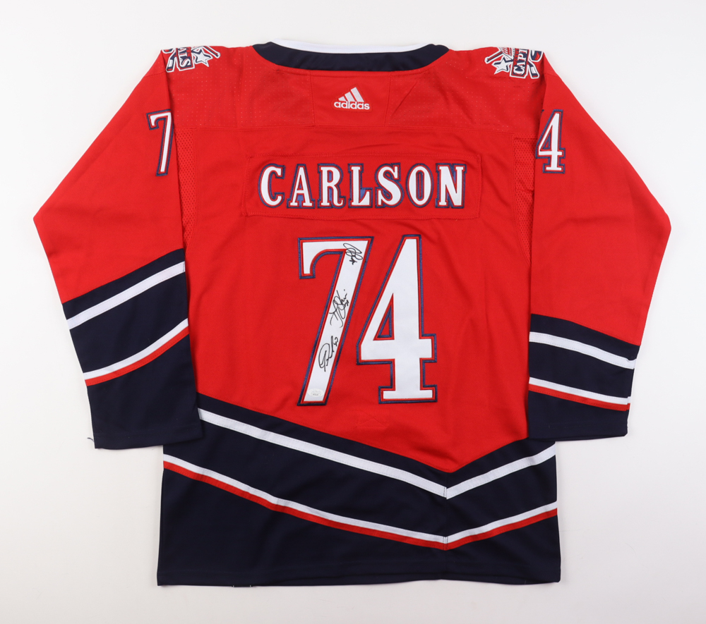 John Carlson Jersey Signed by (3) With John Carlson, T. J. Oshie, & Tom Wilson (JSA) at PristineAuction.com John Carlson Jersey Signed by (3) With John Carlson, T. J. Oshie, & Tom Wilson (JSA) at PristineAuction.com