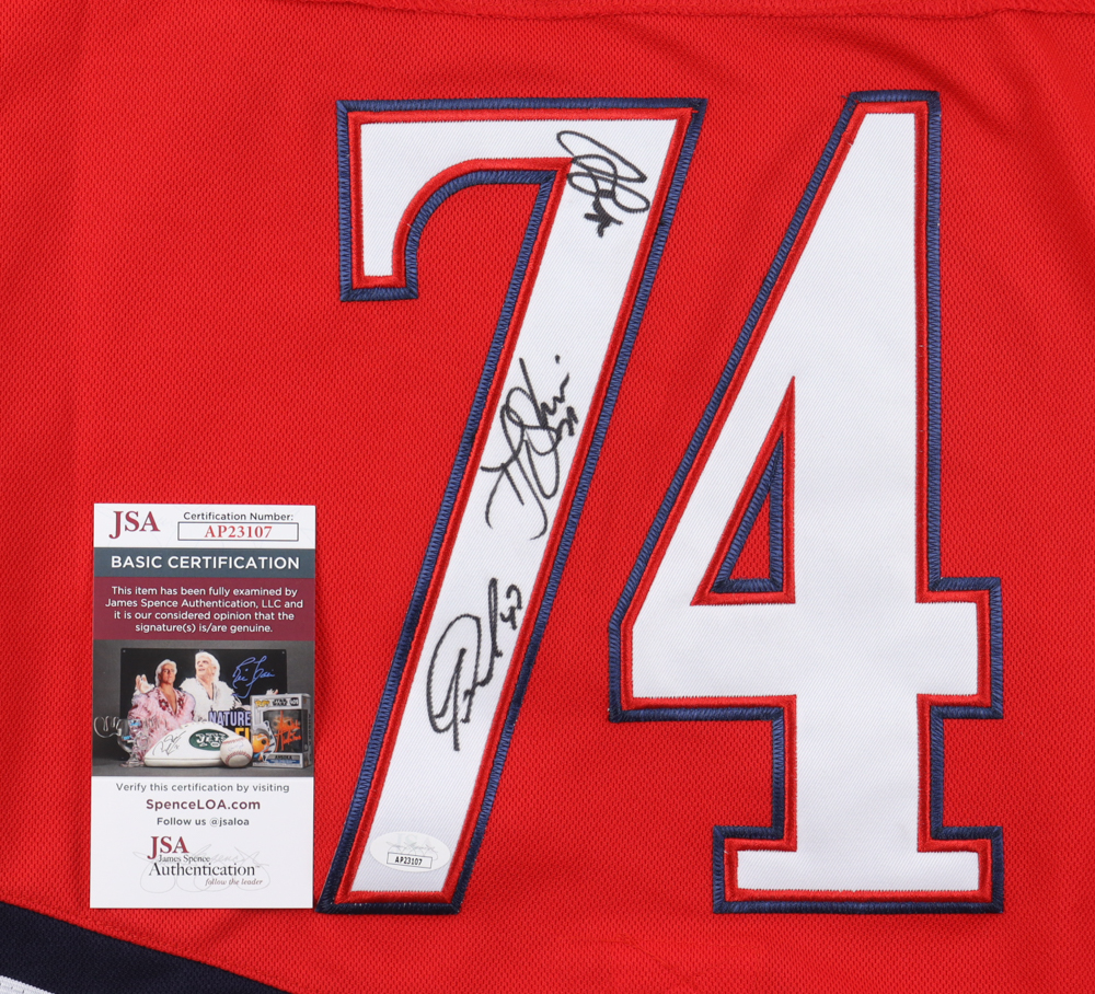 John Carlson Jersey Signed by (3) With John Carlson, T. J. Oshie, & Tom Wilson (JSA) at PristineAuction.com John Carlson Jersey Signed by (3) With John Carlson, T. J. Oshie, & Tom Wilson (JSA) at PristineAuction.com