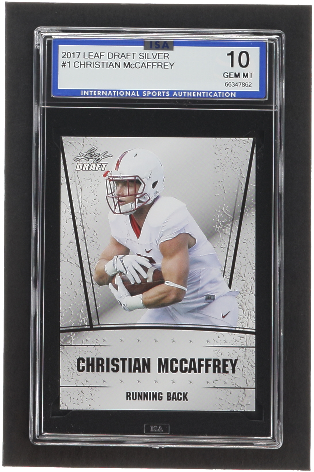 Christian McCaffrey 2017 Leaf Special Release Draft Silver #01 RC (ISA 10) at PristineAuction.com Christian McCaffrey 2017 Leaf Special Release Draft Silver #01 RC (ISA 10) at PristineAuction.com