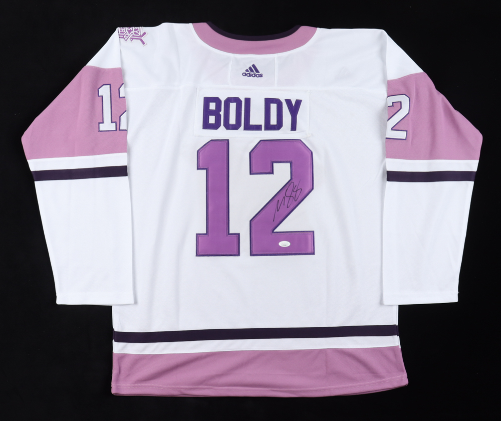 Matt Boldy Signed Breast Cancer Awareness Jersey (JSA) at PristineAuction.com Matt Boldy Signed Breast Cancer Awareness Jersey (JSA) at PristineAuction.com