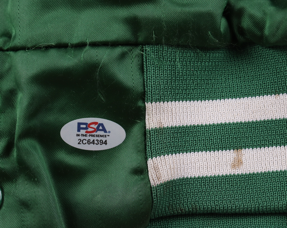 Larry Bird Signed Celtics Warm-Up Jacket (PSA) at PristineAuction.com Larry Bird Signed Celtics Warm-Up Jacket (PSA) at PristineAuction.com