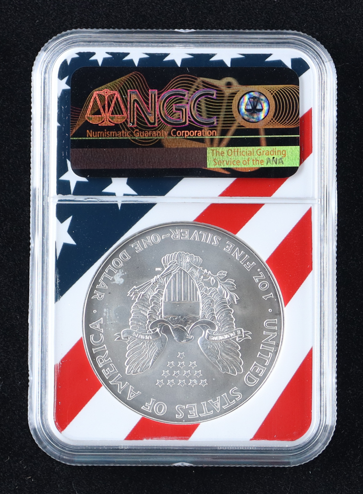 1995 American Silver Eagle - American Flag Core (NGC MS69) at PristineAuction.com 1995 American Silver Eagle - American Flag Core (NGC MS69) at PristineAuction.com