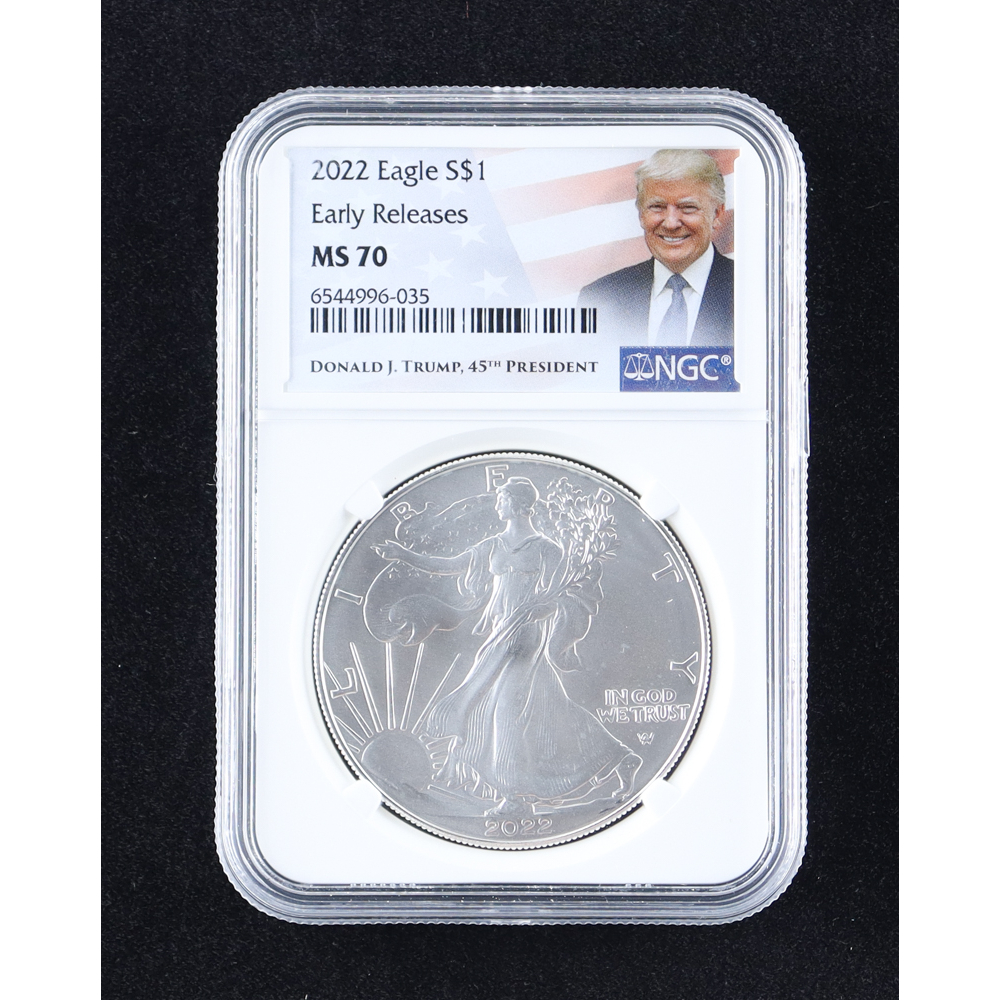 2025 American Silver Eagle NGC MS70 FDOI – Donald Trump Inauguration Edition Label – 1 Oz Silver