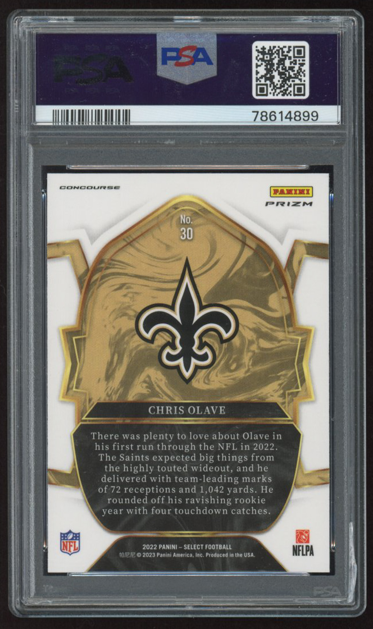 Chris Olave 2022 Select Prizm Silver #30 RC (PSA 10) at PristineAuction.com Chris Olave 2022 Select Prizm Silver #30 RC (PSA 10) at PristineAuction.com
