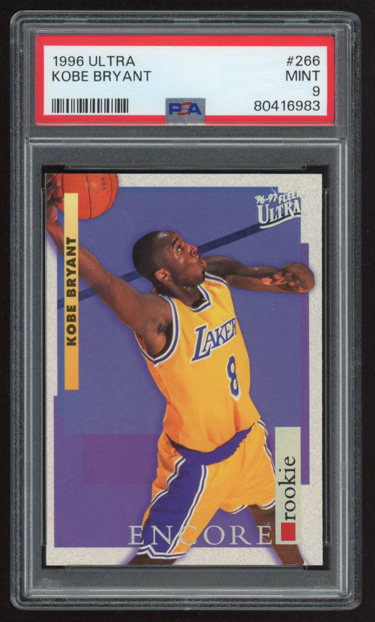 Kobe Bryant 1996-97 Ultra #266 RE RC (PSA 9) at PristineAuction.com Kobe Bryant 1996-97 Ultra #266 RE RC (PSA 9) at PristineAuction.com