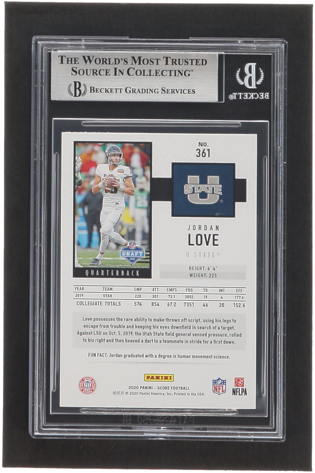 Jordan Love 2020 Score #361 RC (BGS 8.5) at PristineAuction.com Jordan Love 2020 Score #361 RC (BGS 8.5) at PristineAuction.com
