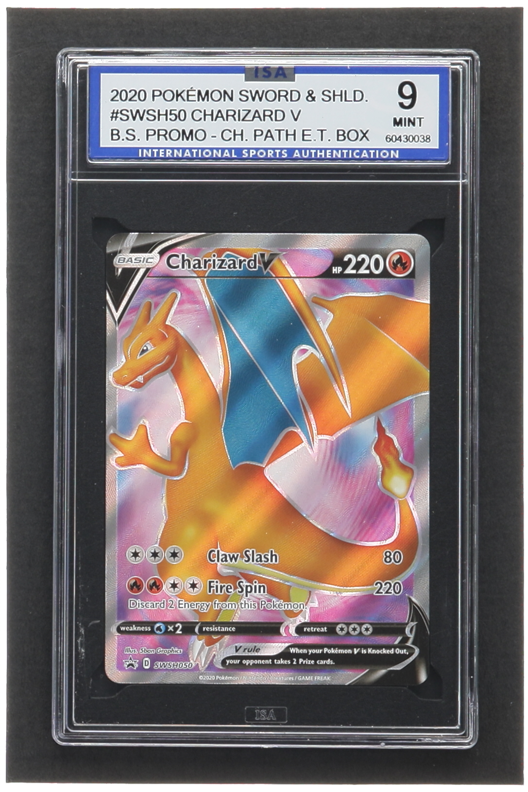Charizard V 2019-22 Pokemon Sword and Shield Black Star Promos #SWSH050 (ISA 9) at PristineAuction.com Charizard V 2019-22 Pokemon Sword and Shield Black Star Promos #SWSH050 (ISA 9) at PristineAuction.com