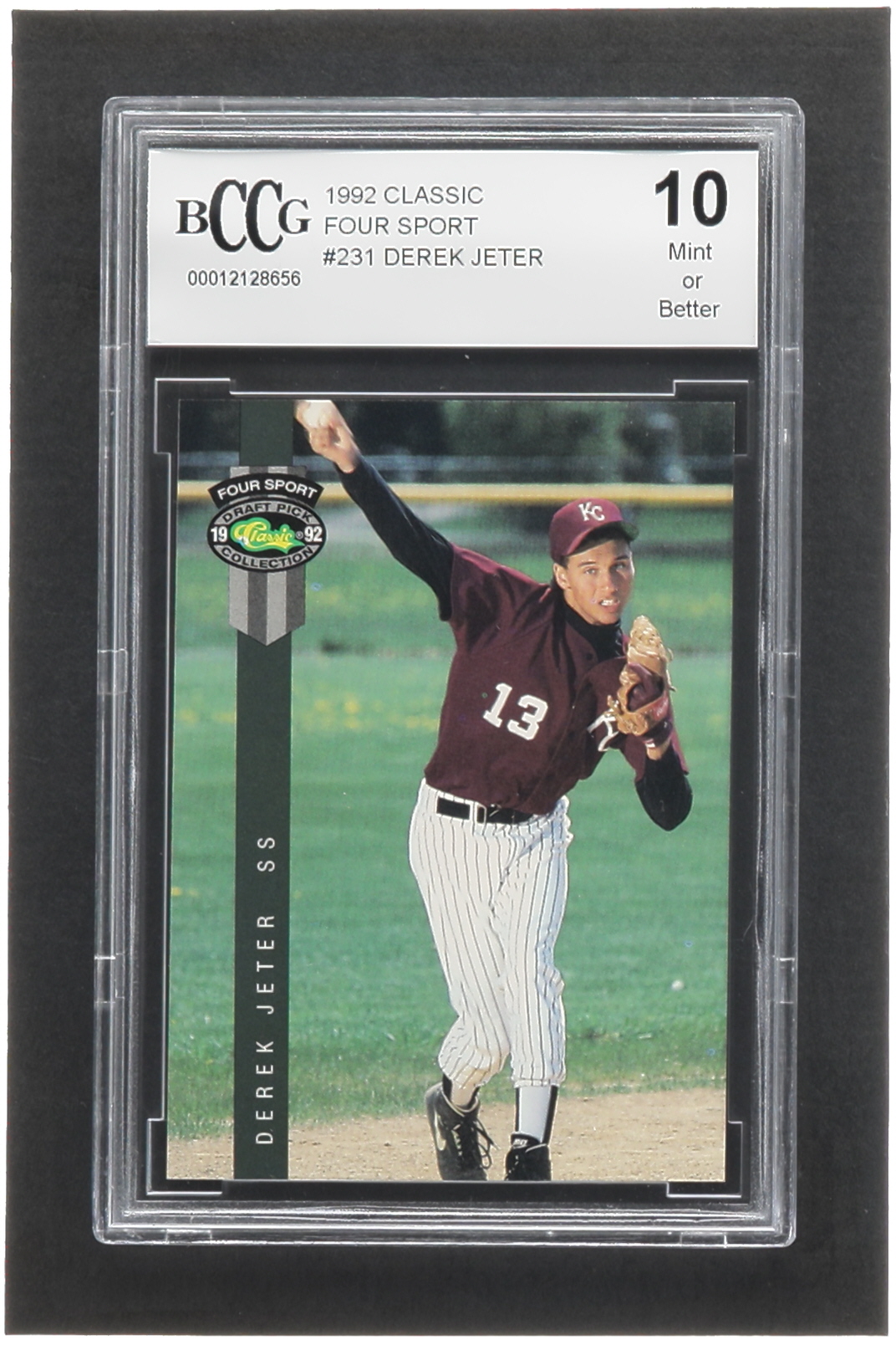 Derek Jeter 1992 Classic Four Sport #231 RC (BCCG 10) at PristineAuction.com Derek Jeter 1992 Classic Four Sport #231 RC (BCCG 10) at PristineAuction.com