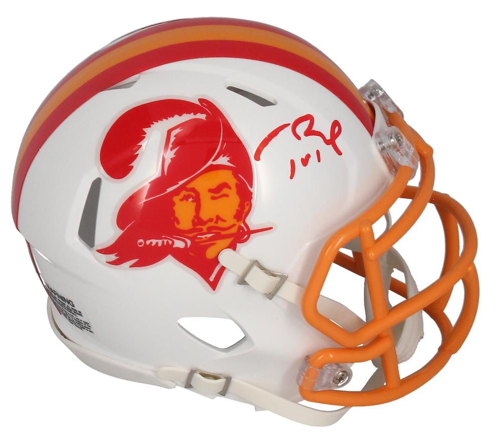 Tom Brady Signed Buccaneers Throwback Speed Mini Helmet (Fanatics) at PristineAuction.com Tom Brady Signed Buccaneers Throwback Speed Mini Helmet (Fanatics) at PristineAuction.com