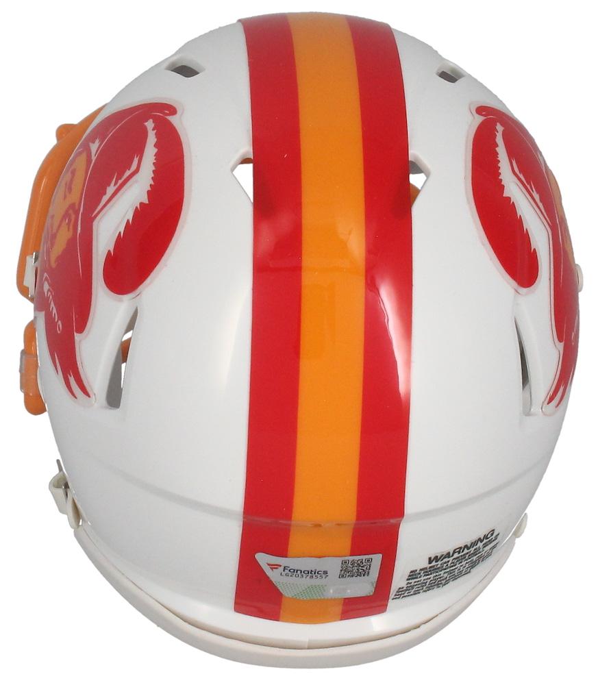 Tom Brady Signed Buccaneers Throwback Speed Mini Helmet (Fanatics) at PristineAuction.com Tom Brady Signed Buccaneers Throwback Speed Mini Helmet (Fanatics) at PristineAuction.com