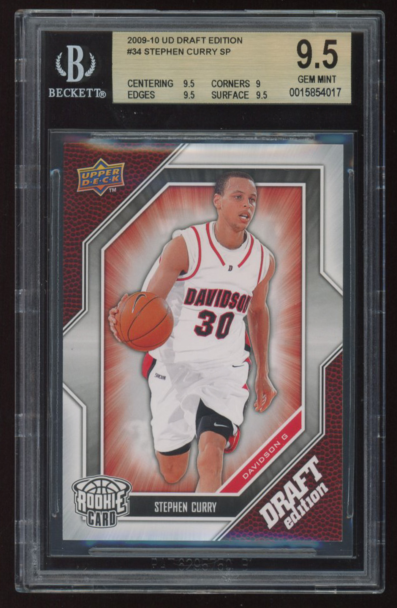 Stephen Curry 2009-10 Upper Deck Draft Edition #34 SP RC (BGS 9.5) at PristineAuction.com Stephen Curry 2009-10 Upper Deck Draft Edition #34 SP RC (BGS 9.5) at PristineAuction.com