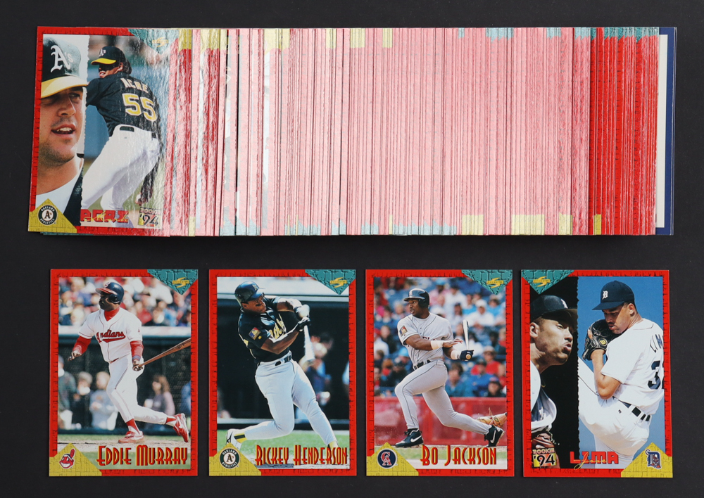1994 Score Rookie / Traded Complete Set of (165) Baseball Cards with #RT158 Jose Lima, #RT2 Lee Smith, #RT3 Bo Jackson, #RT13 Rickey Henderson, #RT5 Eddie Murray