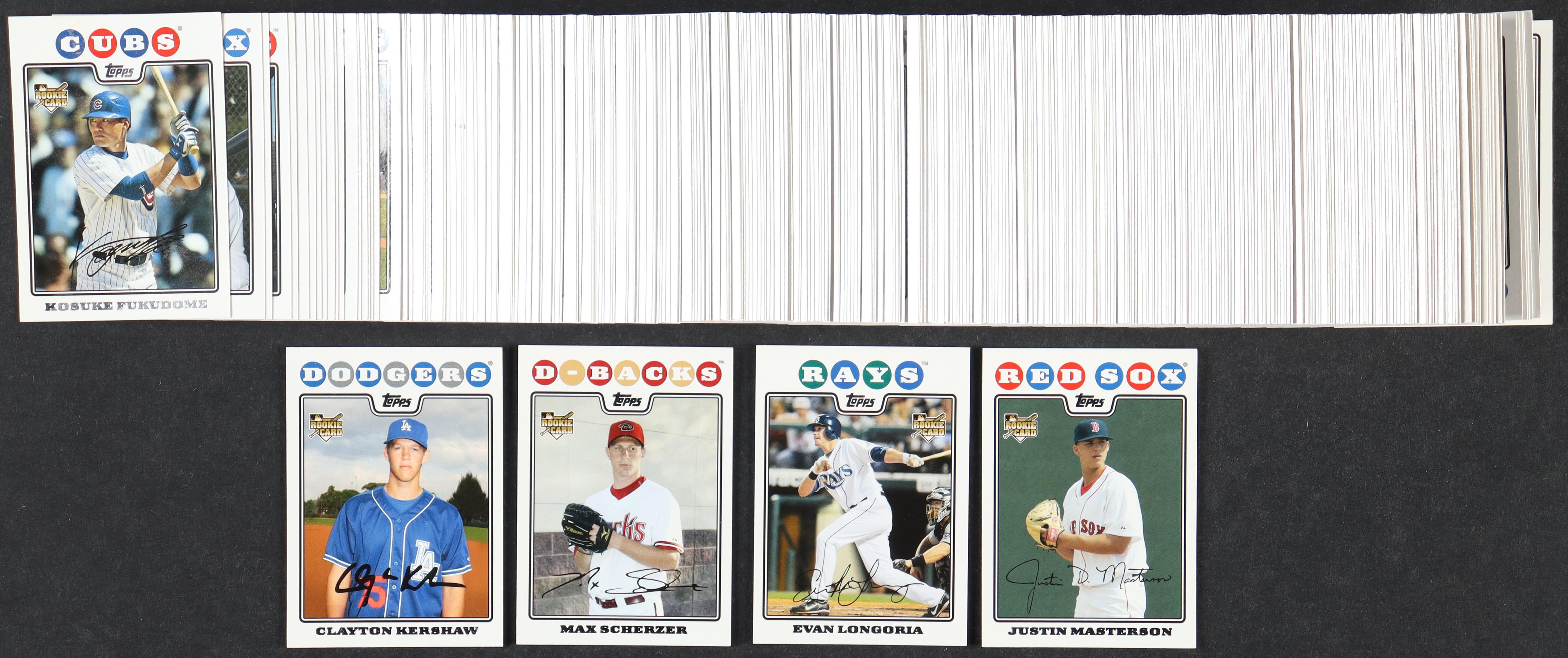 2008 Topps Update Baseball Complete Set of (333) with Clayton Kershaw #UH240 RC, Max Scherzer #UH280 RC, Evan Longoria #UH10 RC & Justin Masterson #UH20 RC at PristineAuction.com 2008 Topps Update Baseball Complete Set of (333) with Clayton Kershaw #UH240 RC, Max Scherzer #UH280 RC, Evan Longoria #UH10 RC & Justin Masterson #UH20 RC at PristineAuction.com