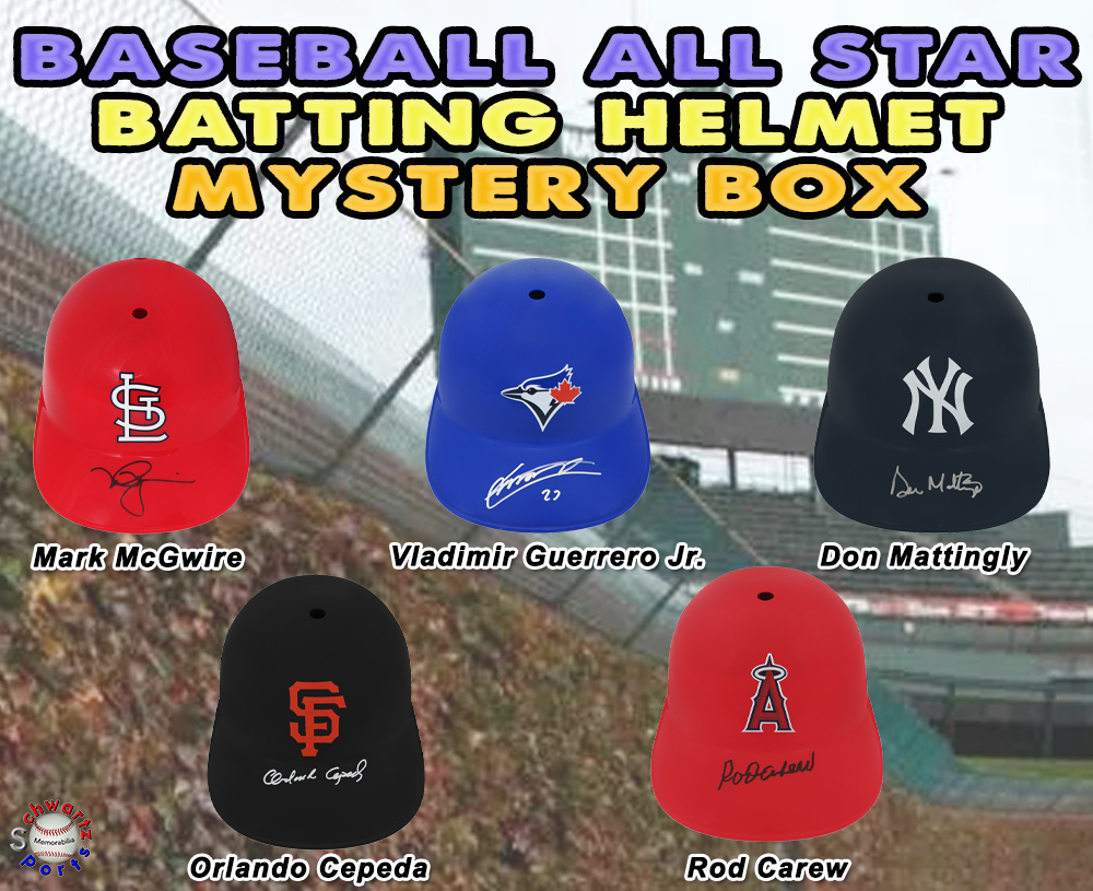 Baseball All Star Signed Batting Helmet Mystery Box - Series 6 (Limited to 100) – Schwartz Sports at PristineAuction.com Baseball All Star Signed Batting Helmet Mystery Box - Series 6 (Limited to 100) – Schwartz Sports at PristineAuction.com