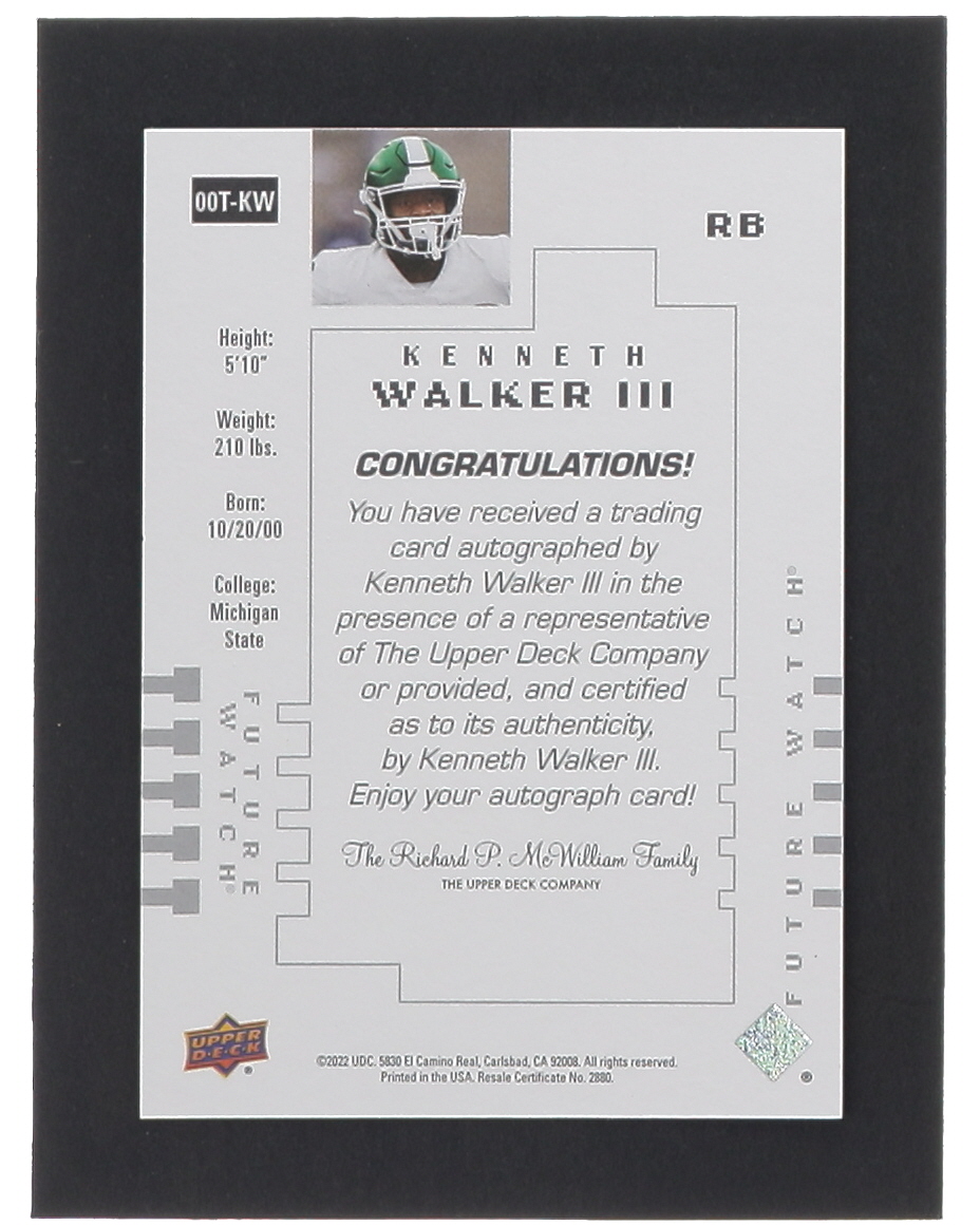 Kenneth Walker III 2022 SP Authentic '00 Future Watch Autographs #00TKW #136/299 RC at PristineAuction.com Kenneth Walker III 2022 SP Authentic '00 Future Watch Autographs #00TKW #136/299 RC at PristineAuction.com