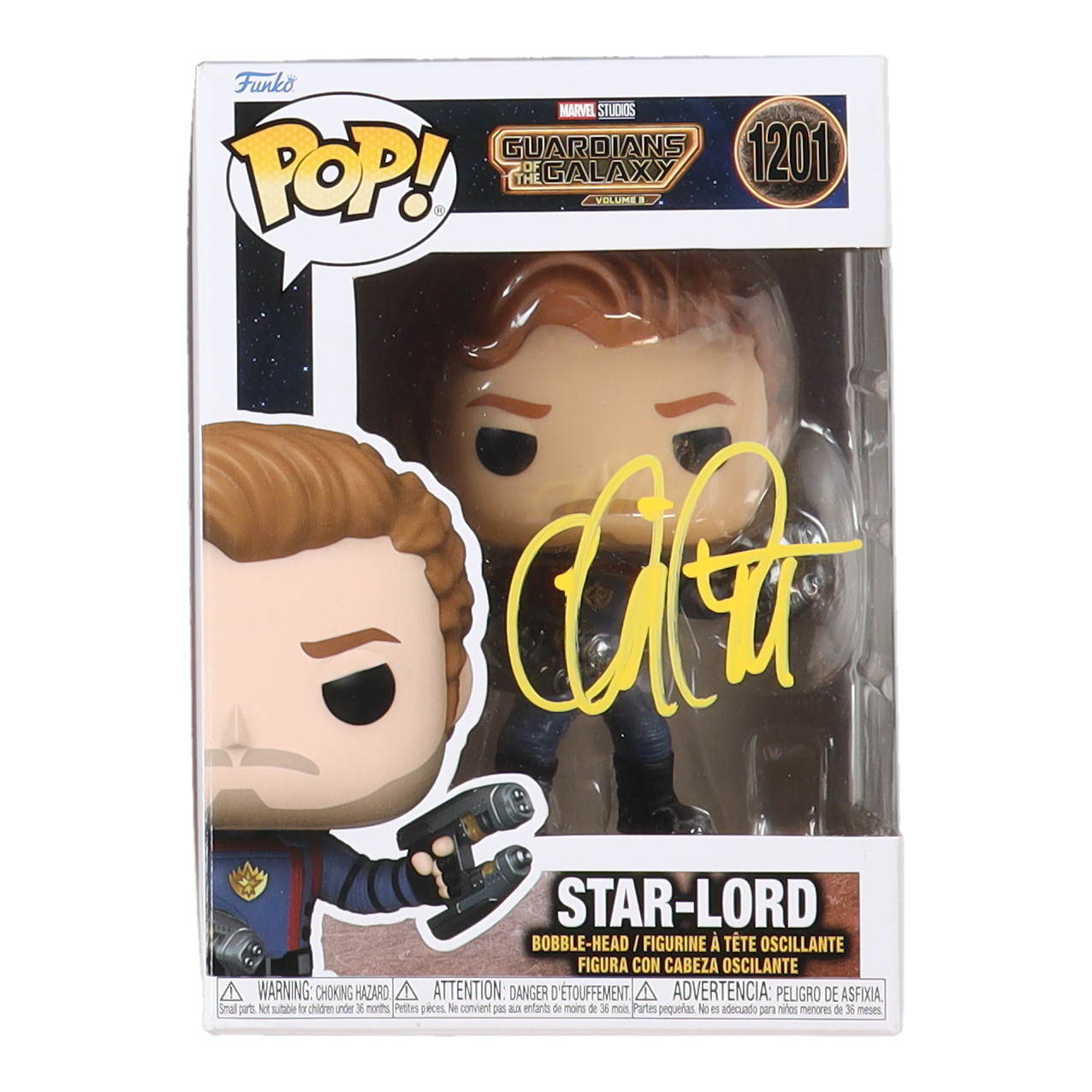 Chris Pratt Signed "Guardians of the Galaxy" #1201 Star-Lord Funko Pop! Vinyl Figure (JSA) at PristineAuction.com Chris Pratt Signed "Guardians of the Galaxy" #1201 Star-Lord Funko Pop! Vinyl Figure (JSA) at PristineAuction.com