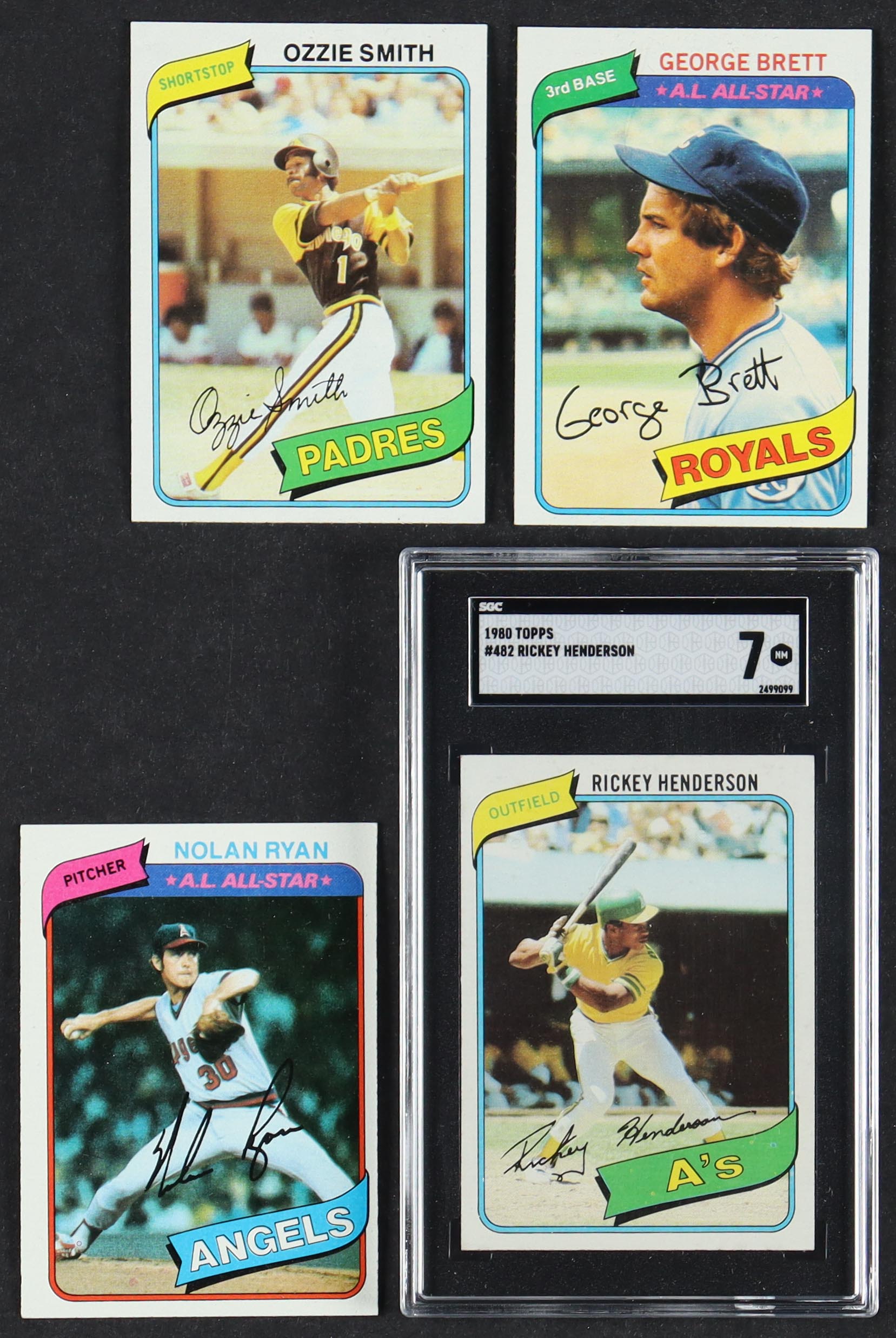 1980 Topps Baseball Complete Set of (726) Cards with Rickey Henderson #482 RC (SGC 7), Ozzie Smith #393, George Brett #450, Nolan Ryan #580 at PristineAuction.com 1980 Topps Baseball Complete Set of (726) Cards with Rickey Henderson #482 RC (SGC 7), Ozzie Smith #393, George Brett #450, Nolan Ryan #580 at PristineAuction.com