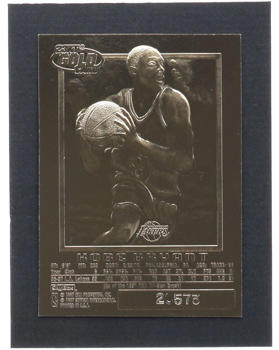Kobe Bryant 1996-97 Skybox EX-2000 Purple Signature 23Kt Gold RC at PristineAuction.com Kobe Bryant 1996-97 Skybox EX-2000 Purple Signature 23Kt Gold RC at PristineAuction.com