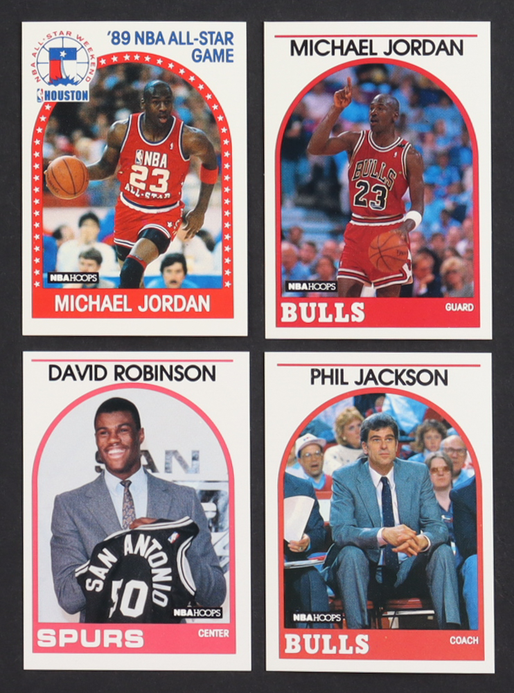 1989-90 Hoops Basketball Complete Set of (300) Cards with Michael Jordan #21 AS, Michael Jordan #200, David Robinson #138 SP RC, Phil Jackson #266 at PristineAuction.com 1989-90 Hoops Basketball Complete Set of (300) Cards with Michael Jordan #21 AS, Michael Jordan #200, David Robinson #138 SP RC, Phil Jackson #266 at PristineAuction.com