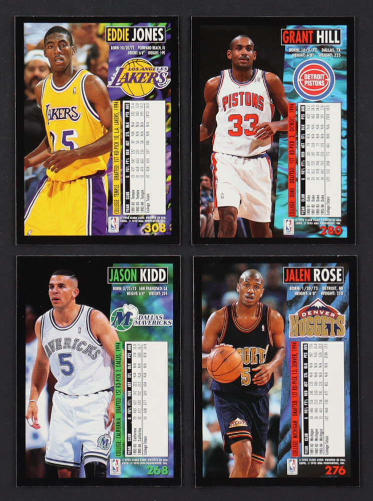 1994-95 Fleer Basketball Complete Set Of (390) Cards With Eddie Jones #308, Grant Hill #280, Jason Kidd #268, Jalen Rose #276 at PristineAuction.com 1994-95 Fleer Basketball Complete Set Of (390) Cards With Eddie Jones #308, Grant Hill #280, Jason Kidd #268, Jalen Rose #276 at PristineAuction.com