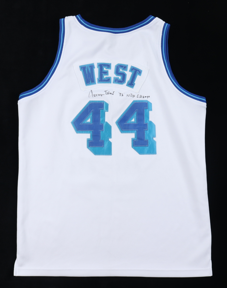 Jerry West Twice-Signed Jersey Inscribed "72 NBA Champs" & "72" (PSA) at PristineAuction.com Jerry West Twice-Signed Jersey Inscribed "72 NBA Champs" & "72" (PSA) at PristineAuction.com