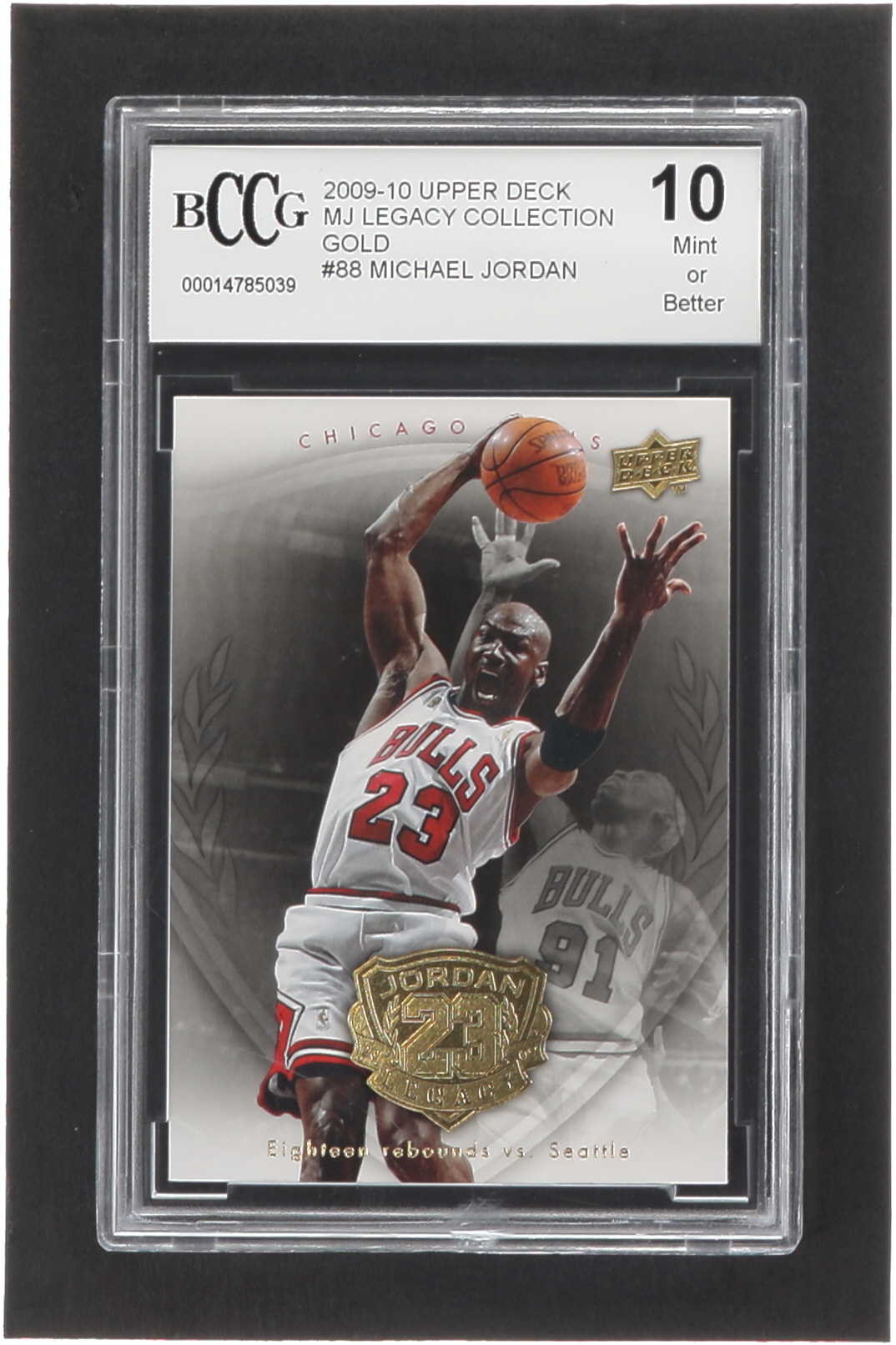 Michael Jordan 2009-10 Upper Deck Michael Jordan Legacy Collection Gold #88 (BCCG 10) at PristineAuction.com Michael Jordan 2009-10 Upper Deck Michael Jordan Legacy Collection Gold #88 (BCCG 10) at PristineAuction.com