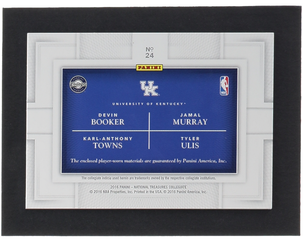 2016 Panini National Treasures Collegiate Team Quads #24 Jamal Murray RC / Karl-Anthony Towns / Tyler Ulis RC / Devin Booker #47/99 at PristineAuction.com 2016 Panini National Treasures Collegiate Team Quads #24 Jamal Murray RC / Karl-Anthony Towns / Tyler Ulis RC / Devin Booker #47/99 at PristineAuction.com