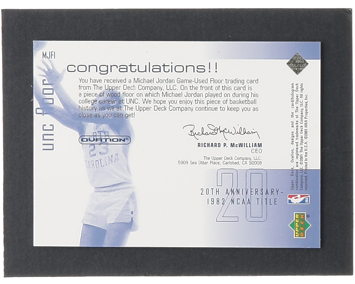 Michael Jordan 2001-02 Upper Deck Ovation MJ UNC Memorabilia #MJF1 Floor at PristineAuction.com Michael Jordan 2001-02 Upper Deck Ovation MJ UNC Memorabilia #MJF1 Floor at PristineAuction.com