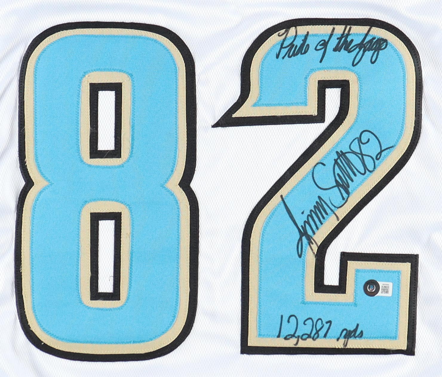 Jimmy Smith Signed Jersey Inscribed "Pride Of The Jags" & "12,287 Yds" (Beckett) at PristineAuction.com Jimmy Smith Signed Jersey Inscribed "Pride Of The Jags" & "12,287 Yds" (Beckett) at PristineAuction.com